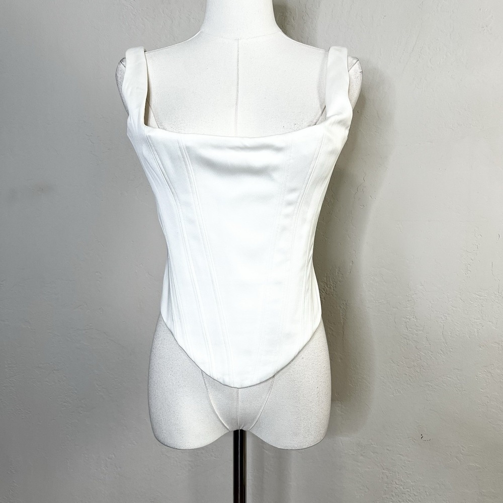 House of CB White Crop Top